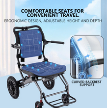 Load image into Gallery viewer, Ultra Lightly Folding Manual Travel Wheelchair for Disabled and Elderly with Telescopic Handle

