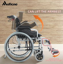 Load image into Gallery viewer, Moficno 56CM Wide Foldable Lightweight Wheelchair for Adult 300lbs Heavy-Duty Folding Transport Self-Propelled

