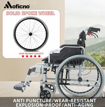 Load image into Gallery viewer, Moficno 56CM Wide Foldable Lightweight Wheelchair for Adult 300lbs Heavy-Duty Folding Transport Self-Propelled
