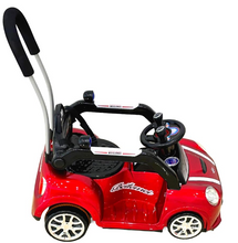 Load image into Gallery viewer, Kids Ride-On Push Car, Mini Cooper Style Parent Handle, Steering Wheel 6V battery operated 2-4 years
