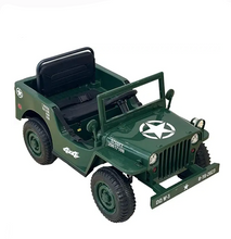 Load image into Gallery viewer, Kids Military Style Electric Jeep 4x4 Ride-On – 12V with Shovel
