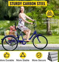 Load image into Gallery viewer, Mogoo Hauler Adult Tricycle – 24 Inch Utility Cargo Trike
