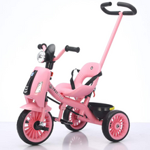 Load image into Gallery viewer, Kids tricycle stroller Push car , rubber wheels Baby Stroller Bike for kids with music and light
