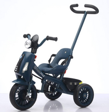 Load image into Gallery viewer, Kids tricycle stroller Push car , rubber wheels Baby Stroller Bike for kids with music and light
