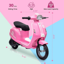 Load image into Gallery viewer, Kids Rideon 24V Vespa Bike XXL Electric Scooty 350W Age 5-10
