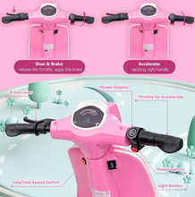 Load image into Gallery viewer, Kids Rideon 24V Vespa Bike XXL Electric Scooty 350W Age 5-10
