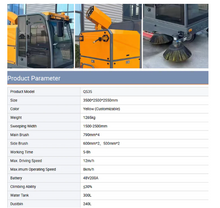 Load image into Gallery viewer, Electric Large Industrial Sweeper Street Sweeper Machine with Cap
