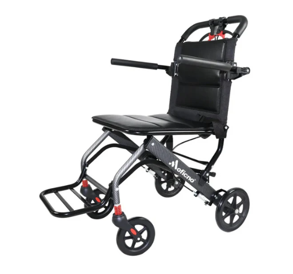 MOFICNO Ultra-Light Foldable Aluminium Wheelchair – Compact Travel Chair for Elderly