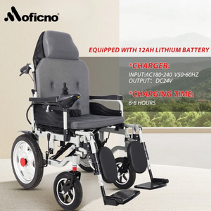 MOFICNO Foldable, Lightweight Electric Wheel chair for Elderly and Disabled, Intelligent Adjustment and Full-Lying Capability-DDLY02