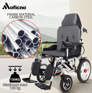 MOFICNO Foldable, Lightweight Electric Wheel chair for Elderly and Disabled, Intelligent Adjustment and Full-Lying Capability-DDLY02