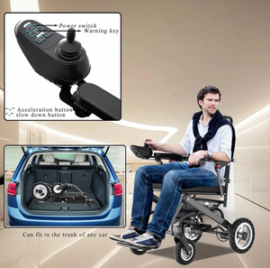 MOFICNO Super Lightweight (16kgs) Foldable Portable Transit Travel Wheelchair
