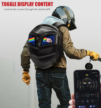 Load image into Gallery viewer, Iron Man Crown LED Display Smart Backpack – Ultimate Rider Visibility &amp; Style
