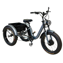 Load image into Gallery viewer, Fat tire Harley Electric Tricycle with 24inch tires removable battery rear storage
