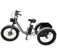 Load image into Gallery viewer, Fat tire Harley Electric Tricycle with 24inch tires removable battery rear storage
