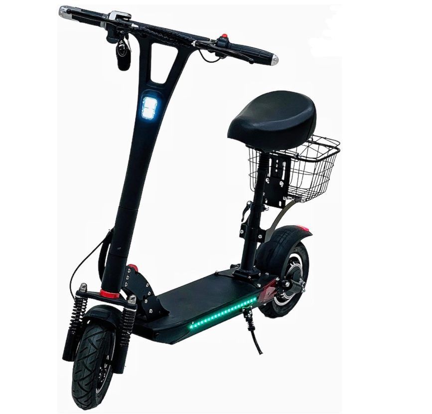 Chenxian Foldable Kick Scooter with Seat & Rear Basket