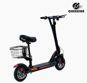 Chenxian Foldable Kick Scooter with Seat & Rear Basket