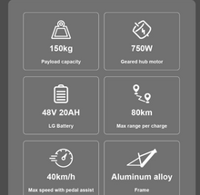 Load image into Gallery viewer, VSETT Eagle Fat Tire Electric Bike 48V 20Ah 750W
