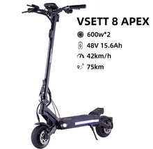 Load image into Gallery viewer, VSETT 8 APEX  New Electric Scooter 48V 15Ah 600W Dual powered
