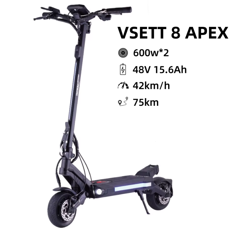 VSETT 8 APEX  New Electric Scooter 48V 15Ah 600W Dual powered