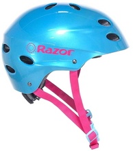 Load image into Gallery viewer, RAZOR CHILD HELMET GLOSS CYAN V-17

