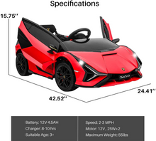 Load image into Gallery viewer, Licensed Sian Battery Operated Ride-on Car for Kids, Music, Light &amp; USB 2 to 6 Years Boys Girls
