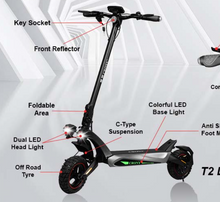 Load image into Gallery viewer, T2 Electric Scooter 48V 18Ah 1500W
