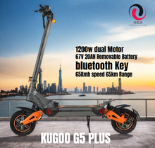 Load image into Gallery viewer, Kugoo G5 Plus Electric Scooter 67V 20Ah Removable Battery 1200W Dual Motor - E-Scooter UAE Hub
