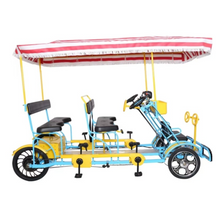 Load image into Gallery viewer, Quadricycle 4-Seater Canopy Bike for Leisure &amp; Events Rentals with 4 Tyres
