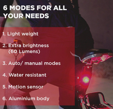 Load image into Gallery viewer, Spartan Smart Bicycle Taillight Rechargeable
