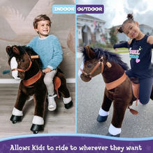 Load image into Gallery viewer, PonyCycle Ride-On Horse Toy for Boys  Girls (Age 4–8) – Chocolate Brown
