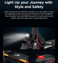 Load image into Gallery viewer, ENGWE Y600 Electric Scooter 48V 18Ah 600W wide deck

