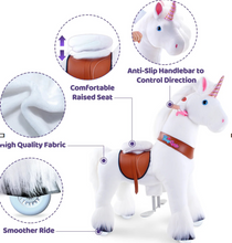 Load image into Gallery viewer, Pony Cycle Ride on Horse Unicorn Age 4-8 old - White
