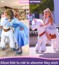 Load image into Gallery viewer, Pony Cycle Ride on Horse Unicorn Age 4-8 old - White
