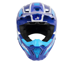 Load image into Gallery viewer, JUST1 J40 Flash White Blue Motocross Helmet ECE DOT Certified
