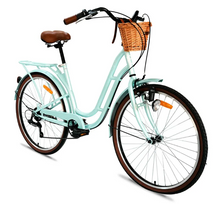 Load image into Gallery viewer, Mogoo Florida Vintage 6 Speed City Bike With Front Basket, 24"-26" Age 12 Years+  Unisex
