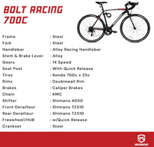 Load image into Gallery viewer, Mogoo Bolt 22-Inch Road Bike Yellow With 14 speed shimano Gears

