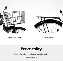 Load image into Gallery viewer, Fusion 26-Inch Cruiser Road Bike | 26-Inch Wheel Size | Adjustable Seat | For Women &amp; Men | With Carrier And Basket

