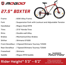 Load image into Gallery viewer, Mogoo Boxter Aluminum Alloy All Terrain Mountain Bike Kenda 27.5 Inch, 21-Speed Shimano
