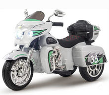 Load image into Gallery viewer, Harley-Style Tri Glide Kids Ride-On Motorcycle with 3 Wheels and Hand Throttle Age 3-6
