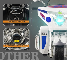 Load image into Gallery viewer, Harley-Style Tri Glide Kids Ride-On Motorcycle with 3 Wheels and Hand Throttle Age 3-6
