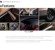 Load image into Gallery viewer, Vanderhall Carmel Luxury Three-Wheel Roadster 185Hp 136Kw 280Nm 1.5L 4 Cylinder
