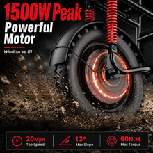 Load image into Gallery viewer, Wind Horse D1 Electric Bike 750W 50KM Range 32KM Speed
