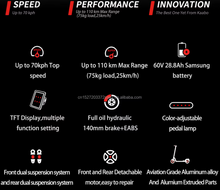 Load image into Gallery viewer, KAABO Wolf Warrior X GT Electric Scooter 60V 28.8Ah 1100W Dual Motor Powered
