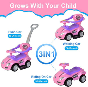 Baby Push Cars for Toddlers, 3 in 1 Ride on Push Car Age 1-3
