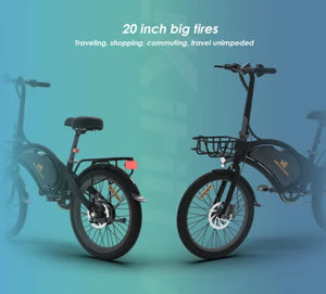 kugoo Kirin V1 Pro Electric bike 48v 25Ah 350W with Child carrying Rack & front Basket - E-Scooter UAE Hub
