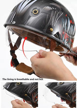 Load image into Gallery viewer, Retro Style Baseball Cap Half Helmet -Red indian Brown
