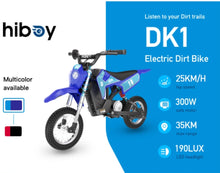 Load image into Gallery viewer, Hiboy DK1 Kids Electric Dirt Bike, 300W Off-Road Age 3-10
