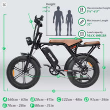 Load image into Gallery viewer, OOKTECH S8 Fat Tyre Mountain Electric Bike 48V 17.5Ah 1000W 55km Range 2025 new model
