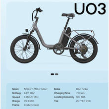 Load image into Gallery viewer, U3 City Electric Bike 48V 13Ah 500W
