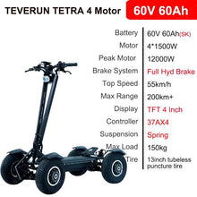 Load image into Gallery viewer, TEVERUN TETRA All Terrain 4x4 Off Road Electric Scooter 200km range 2024 NEW - E-Scooter UAE Hub
